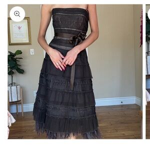 BCBGMaxAzria Strapless Dark Brown Dress